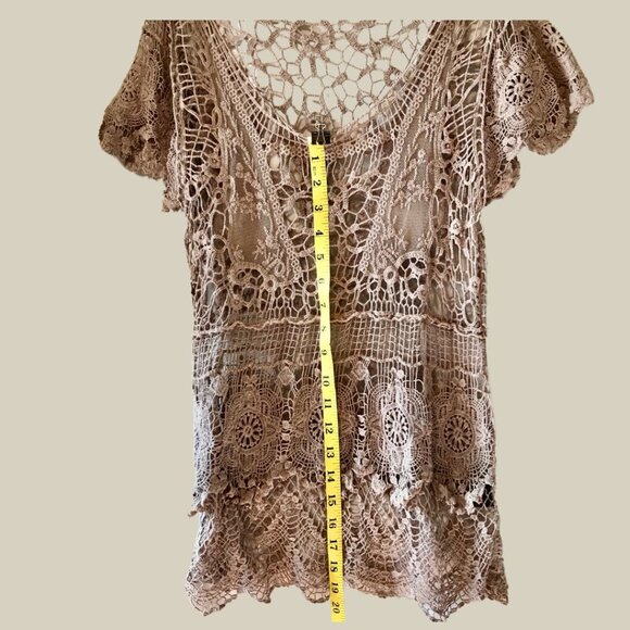 Vintage Crochet Hippie Beach Boho Cover Up Medium - Picture 7 of 10